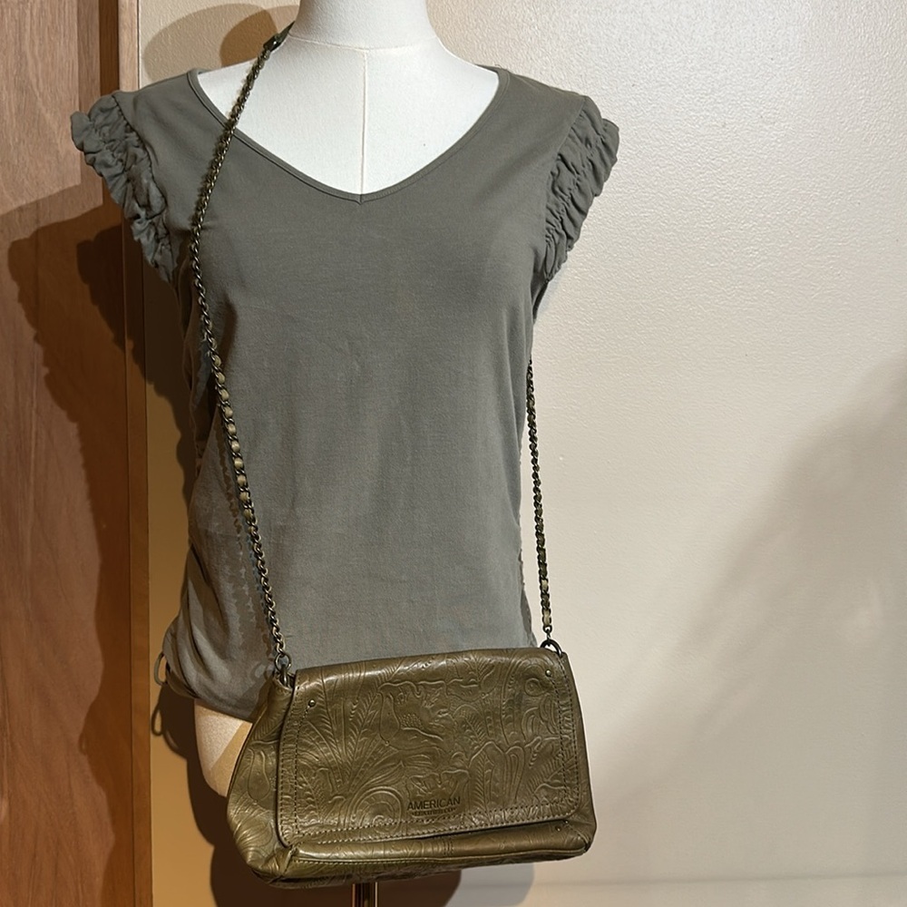 American Leather Co. Olive Crossbody Bag - Picture 2 of 8